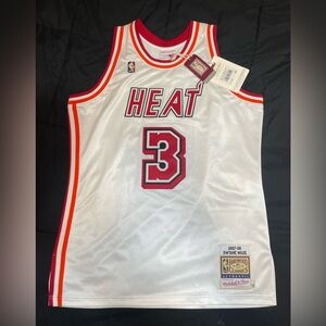 Authentic Dwyane Wade #3 Mitchell & Ness 2007 Miami Heat Throwback Jersey 44 LG